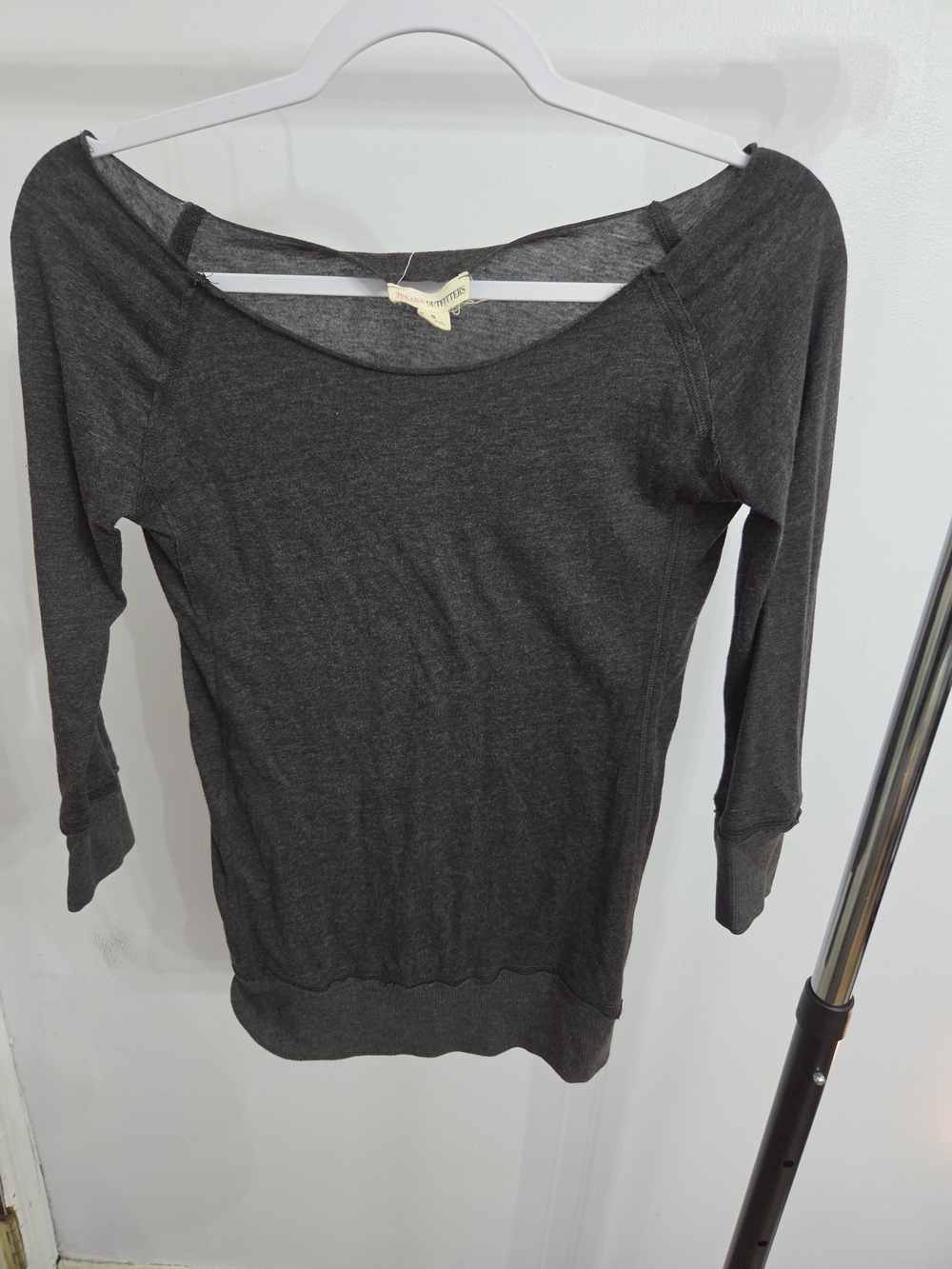 Zenana Outfitters Dark Charcoal Boatneck Pullover